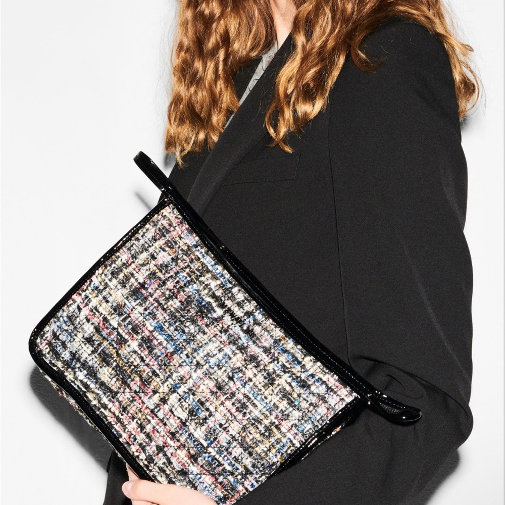 MZ Wallace Metro Clutch NWT in Midnight Sparkle Boucle